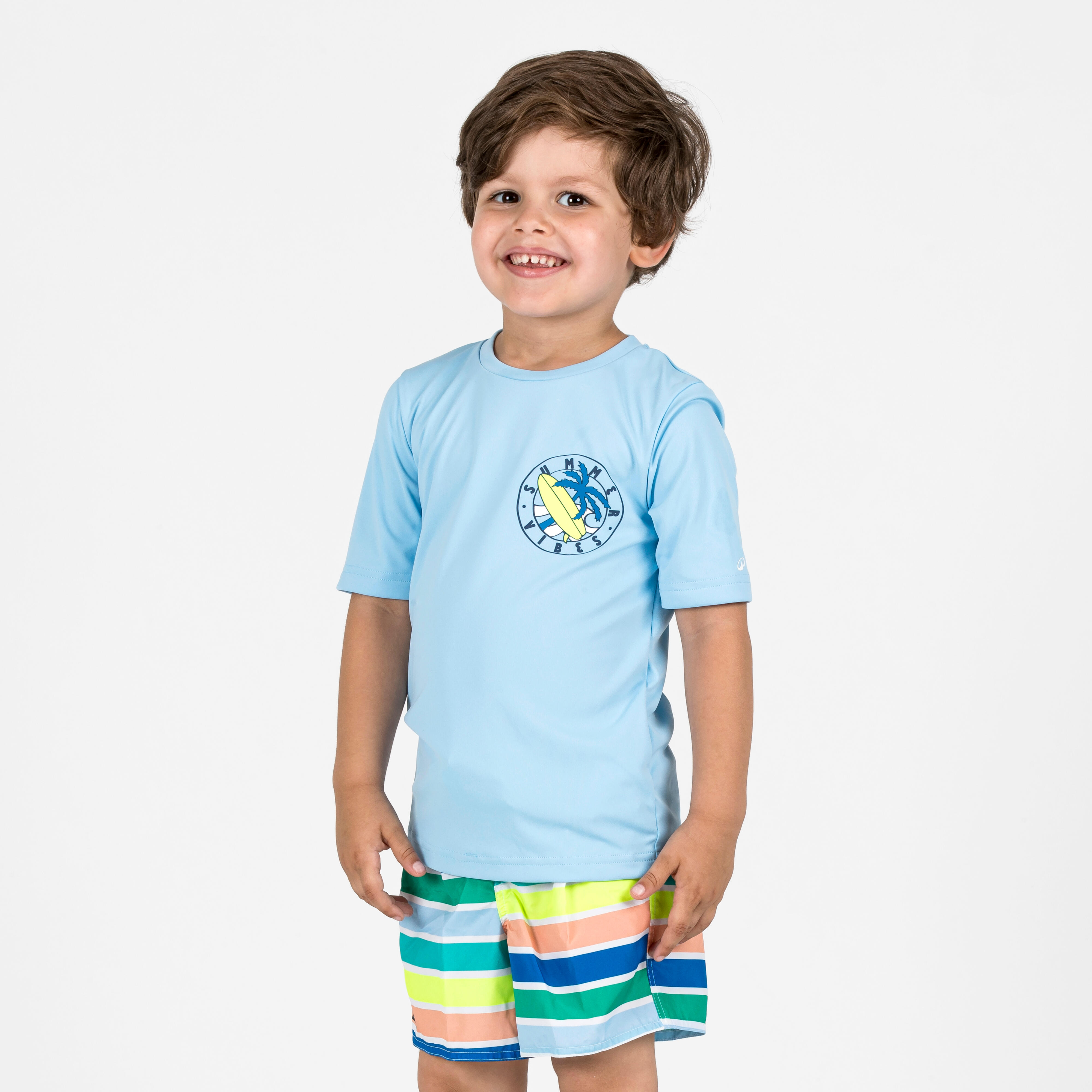 Boardshorts Jungen 100 Stripy mehrfarbig gestreift