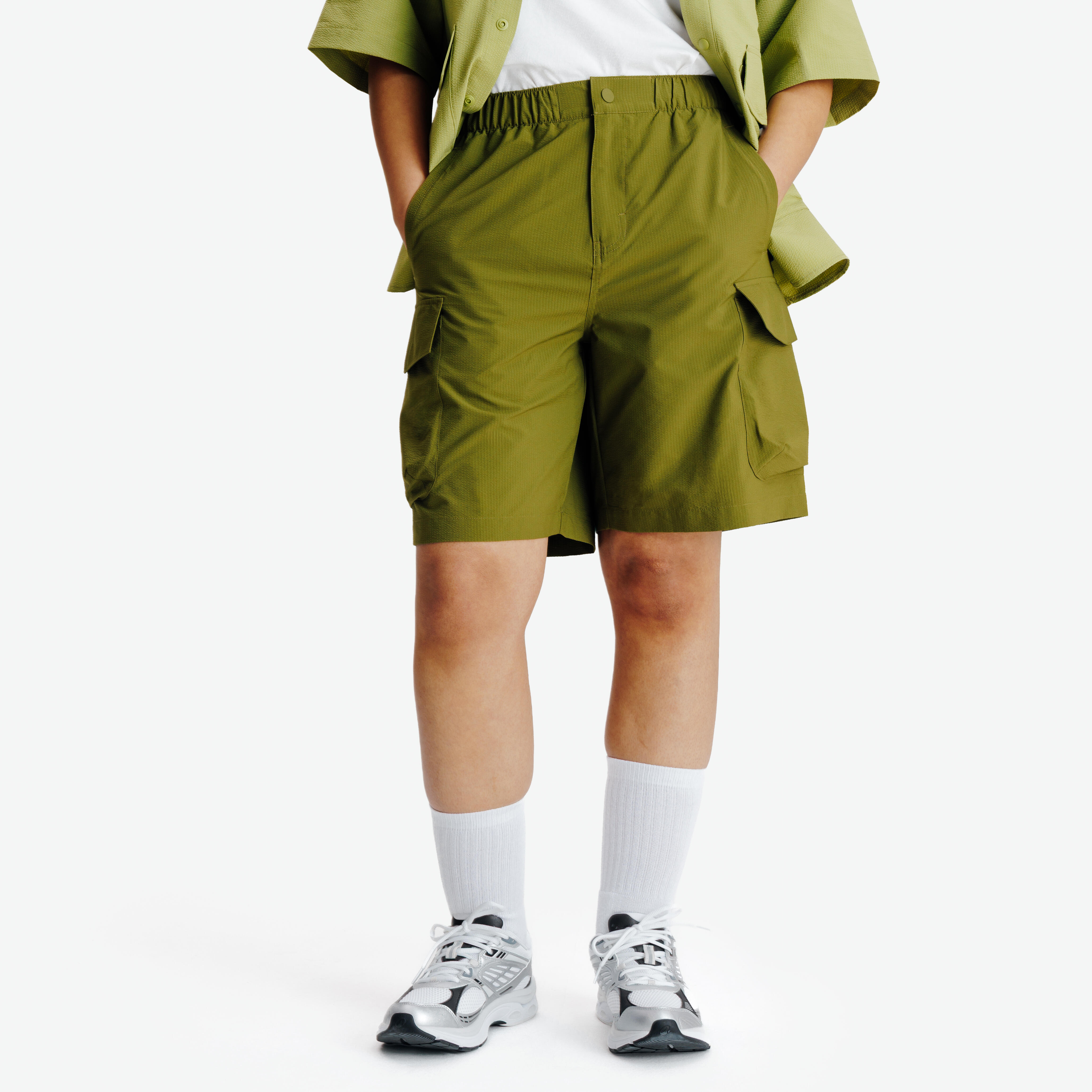 Shorts Herren Seersucker - grün