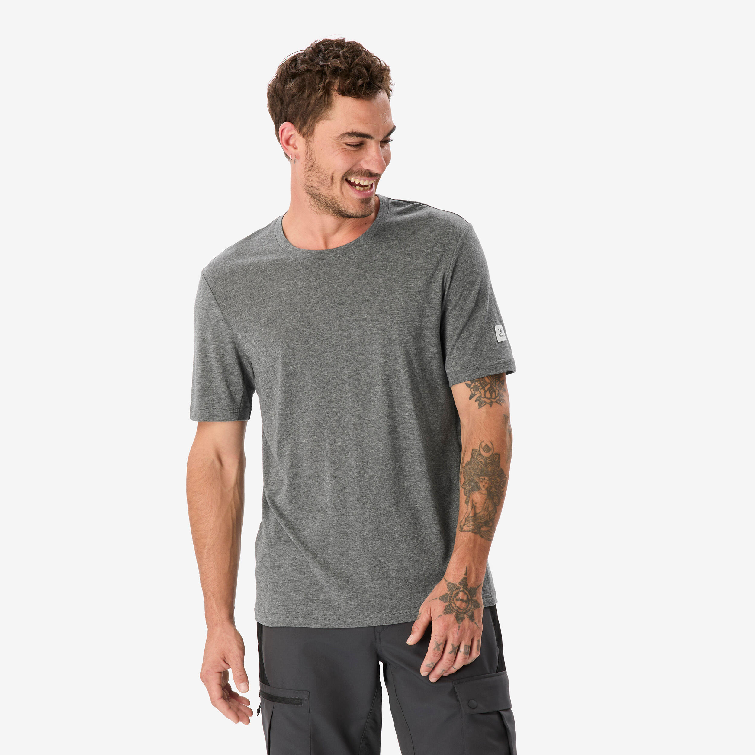 Trekkingshirt kurzarm recycelte Merinowolle Herren - Fresh