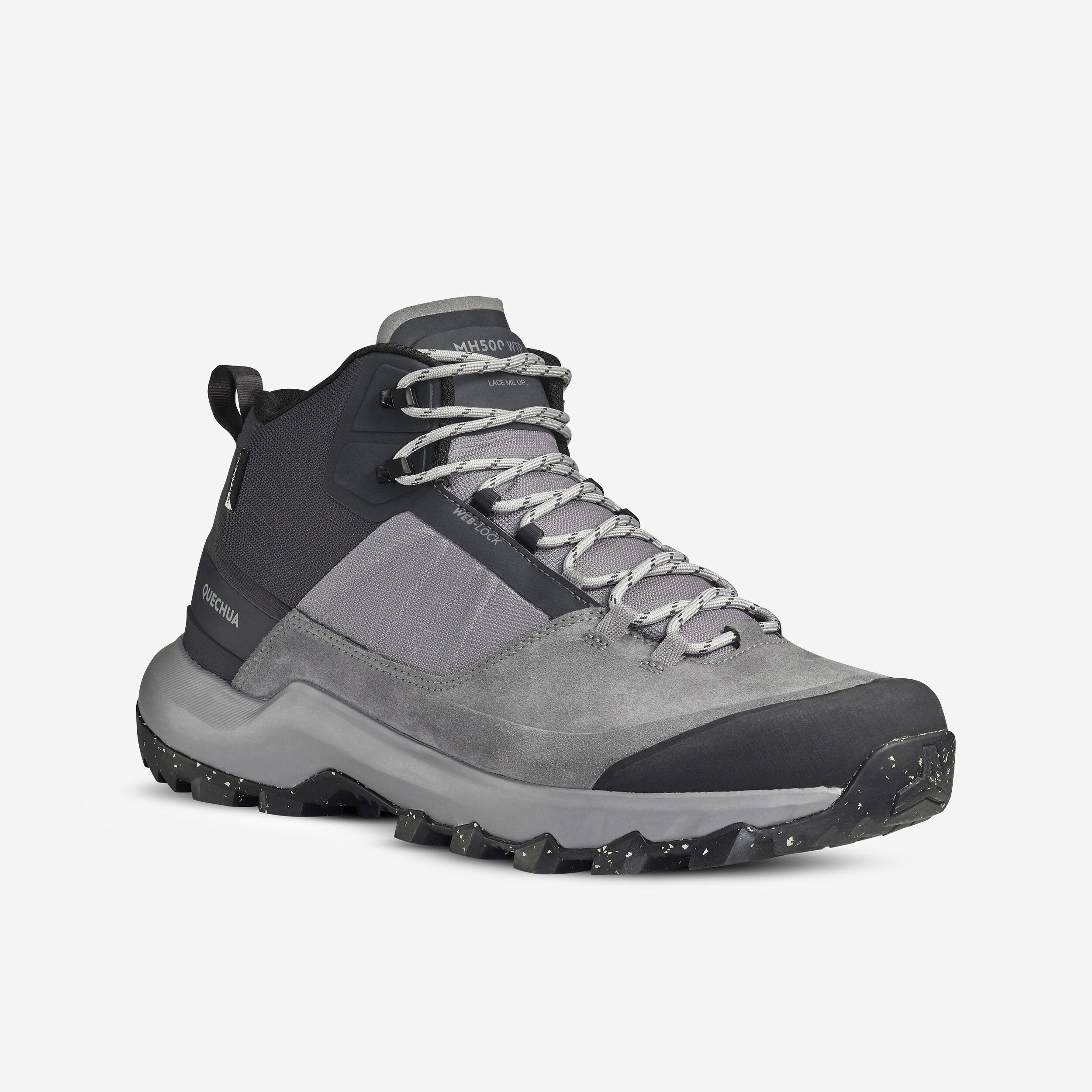 Wanderschuhe Herren halbhoch wasserdicht ‒ MH500 grau