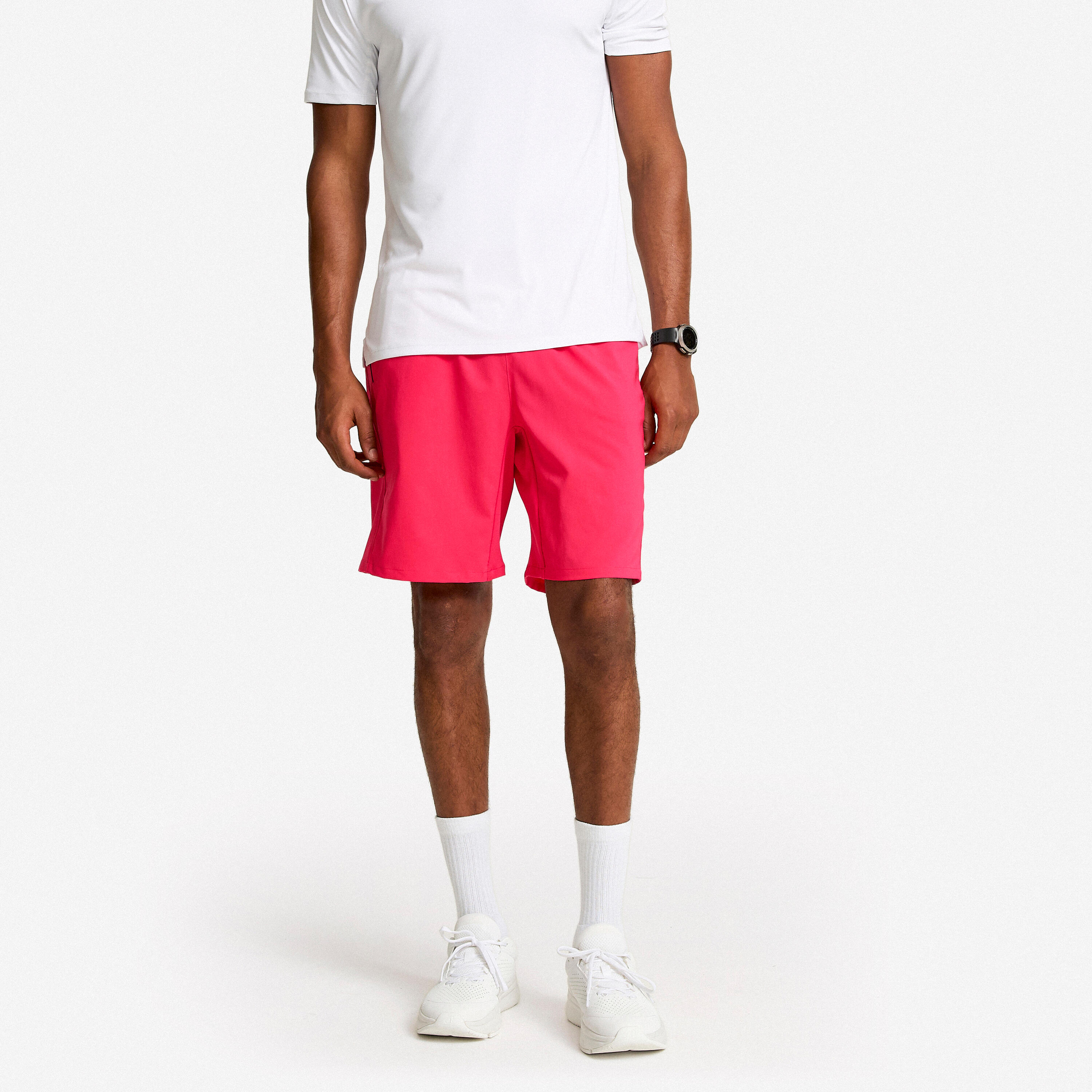 Shorts Herren atmungsaktiv Reissverschlusstaschen - dunkelrosa