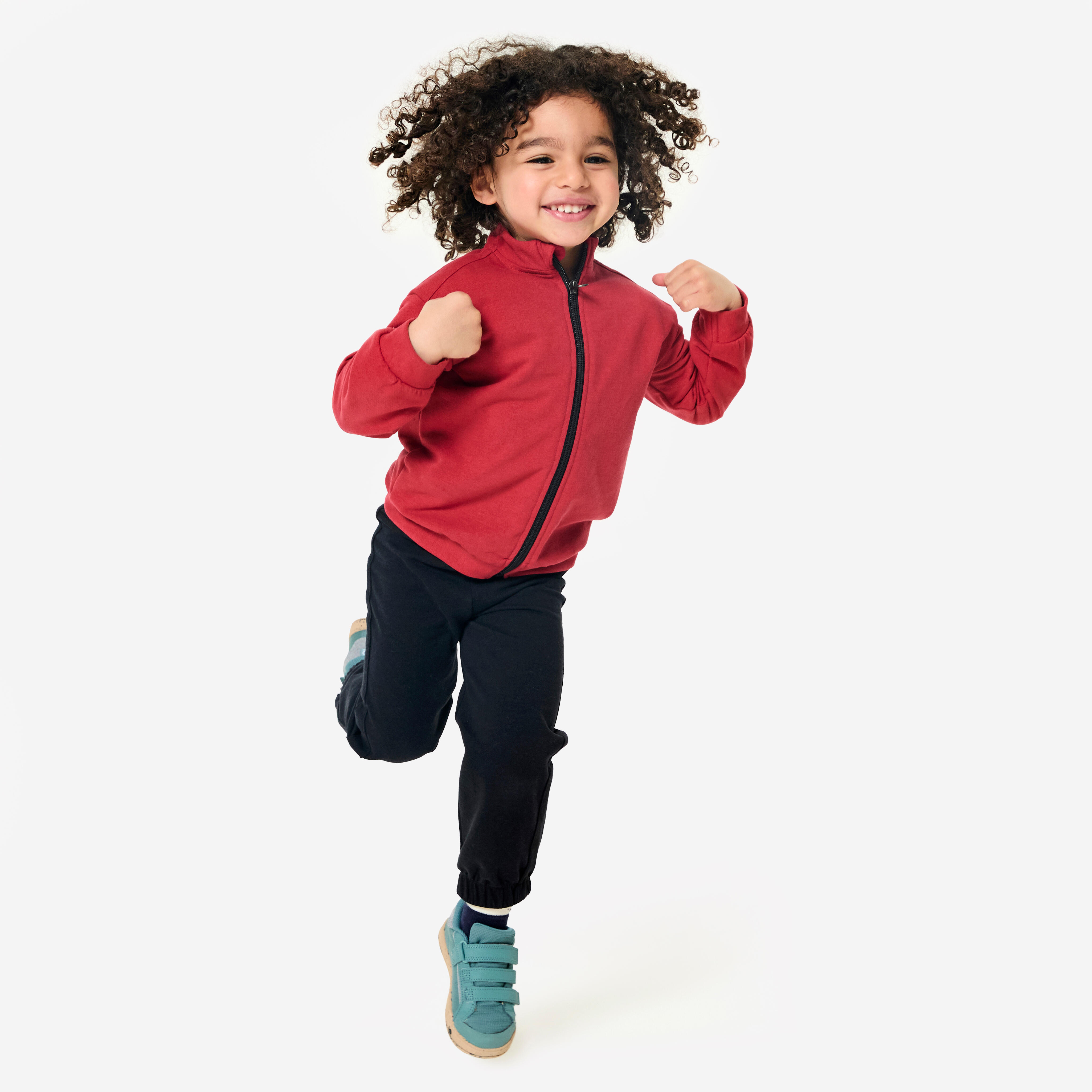 Trainingsanzug Kinder warm bequem - rot/schwarz