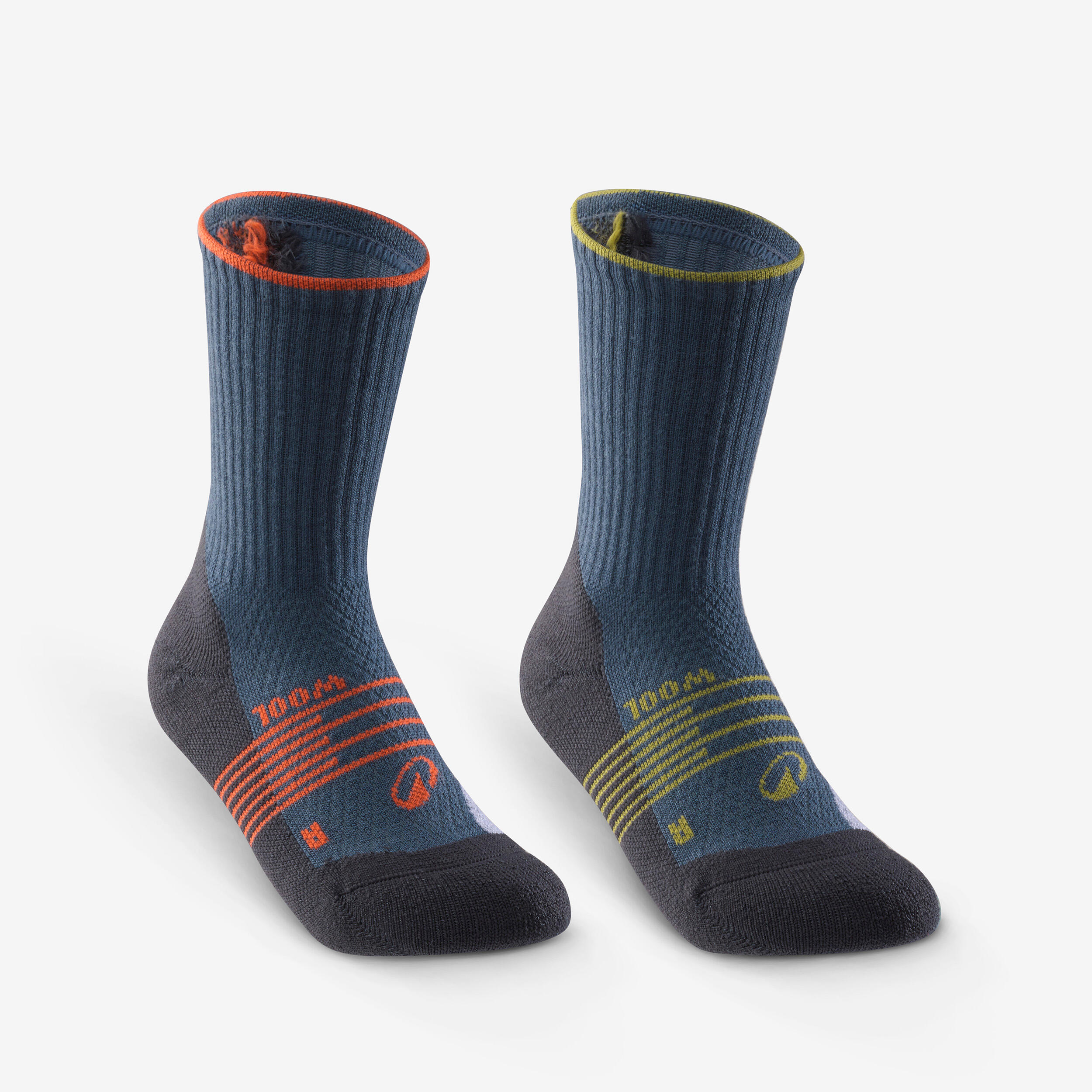 Wandersocken Kinder Gr. 27–38 hoch Wolle - Hike 900 2 Paar