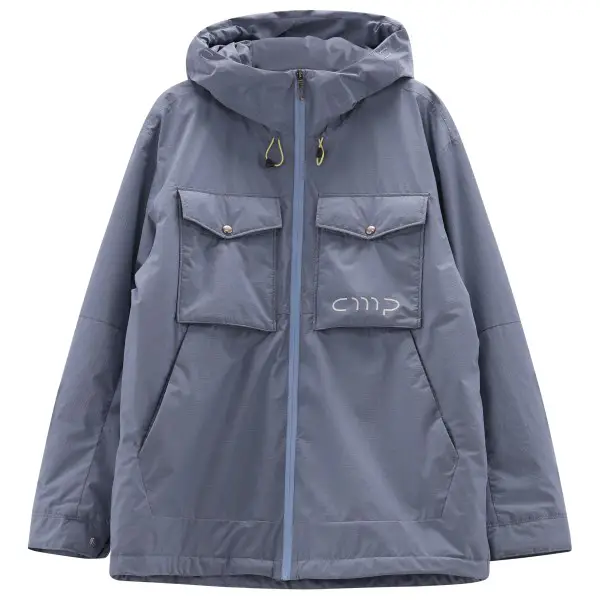 CMP - Jacket Fix Hood with Chest Pockets - Regenjacke Gr S grau/blau