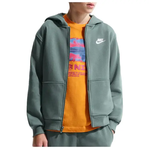 Nike - Kid's NSW Club FT Hooded Full ZIP L/S LBR - Zip-Hoodie Gr M bunt
