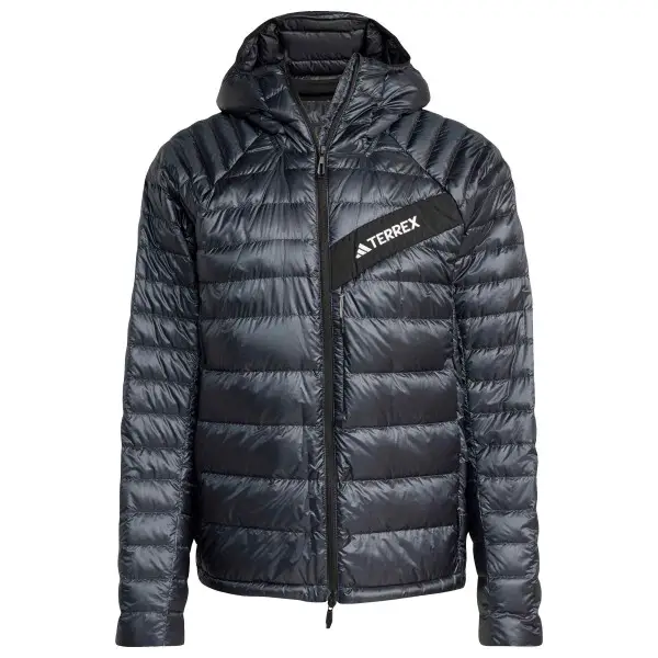 adidas Terrex - Terrex Techrock Climawarm+ Down Hooded - Daunenjacke Gr S blau/grau