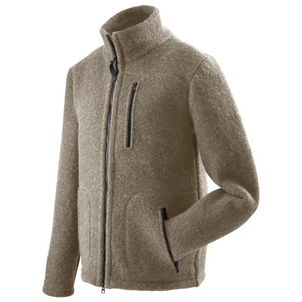 Mufflon - Klaas - Merinojacke Gr S grau/braun