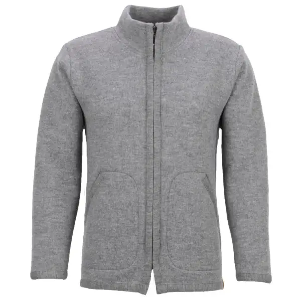 Albmerino - Walk Stehkragen Jacke - Wolljacke Gr M grau