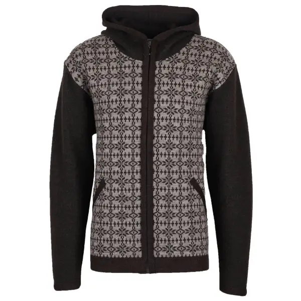 Albmerino - Kapuzen Jacke Norweger - Zip-Hoodie Gr M schwarz/grau
