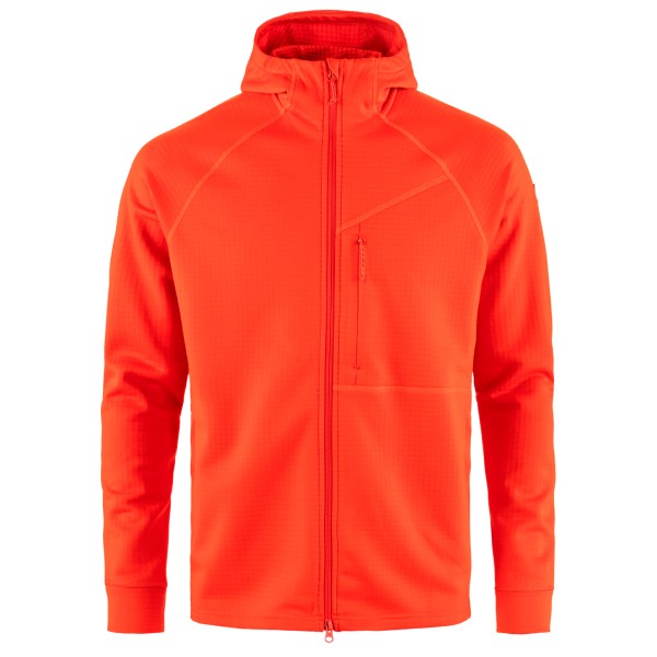 Fjällräven - Abisko Grid Fleece Hoodie - Fleecejacke Gr L rot