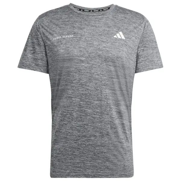adidas - Own The Run Melange T-Shirt - Laufshirt Gr S grau