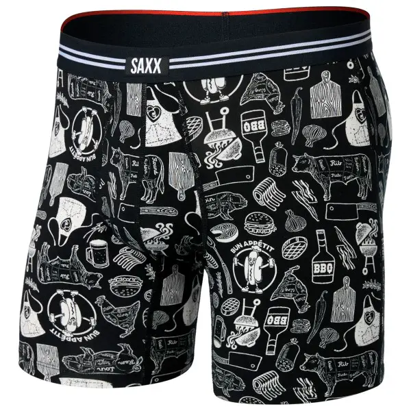Saxx - Vibe Xtra Boxer Brief Fly - Kunstfaserunterwäsche Gr XL schwarz/grau