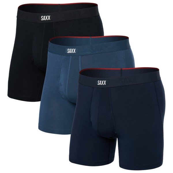 Saxx - Vibe Xtra Boxer Brief Fly 3-Pack - Kunstfaserunterwäsche Gr M blau