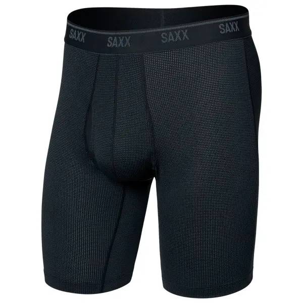 Saxx - Quest Quick-Dry Mesh Long Boxer Brief Fly - Kunstfaserunterwäsche Gr XXL schwarz