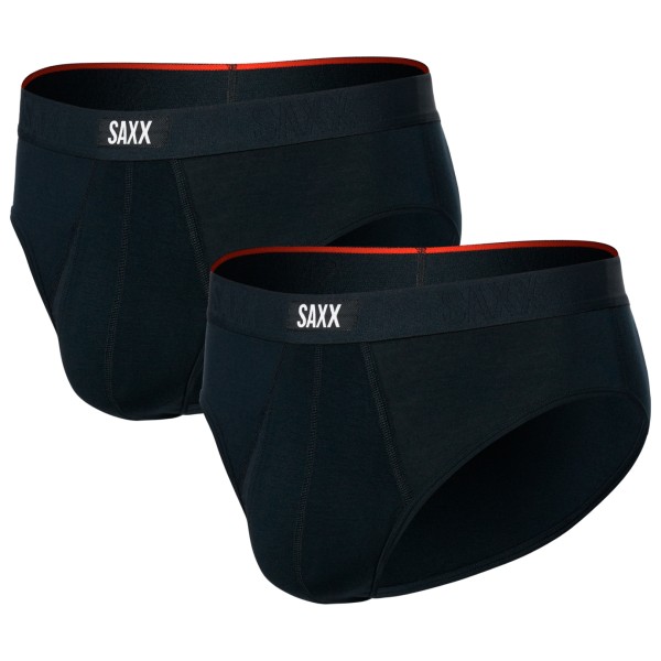 Saxx - Vibe Xtra Soft Comfort Brief Fly 2-Pack - Alltagsunterwäsche Gr M schwarz