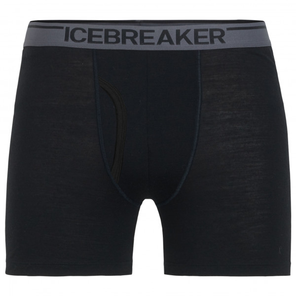 Icebreaker - Anatomica Boxers with Fly - Merinounterwäsche Gr S schwarz