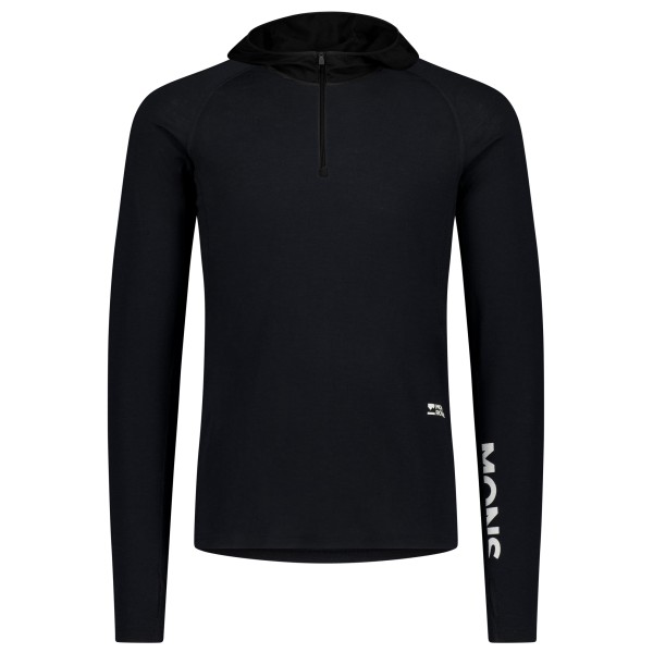 Mons Royale - Temple Merino Long Sleeve Hood - Merinolongsleeve Gr M schwarz