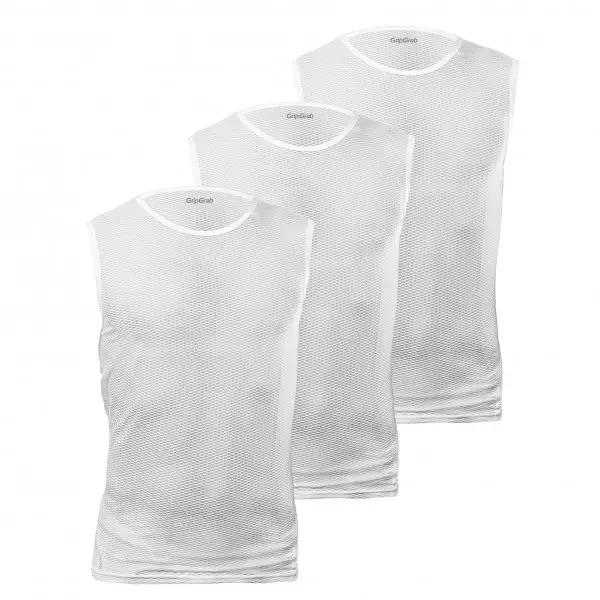 GripGrab - Ultralight Sleeveless Mesh Baselayer 3-Pack - Funktionsshirt Gr S grau/weiß
