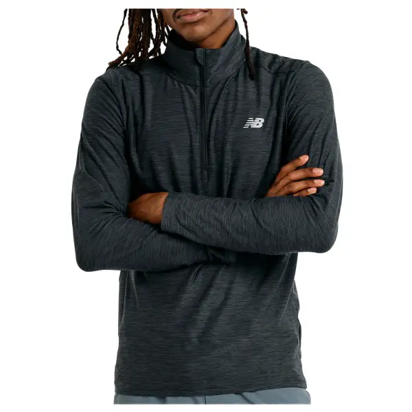 New Balance - Space Dye 1/4 Zip - Kunstfaserpullover Gr S schwarz