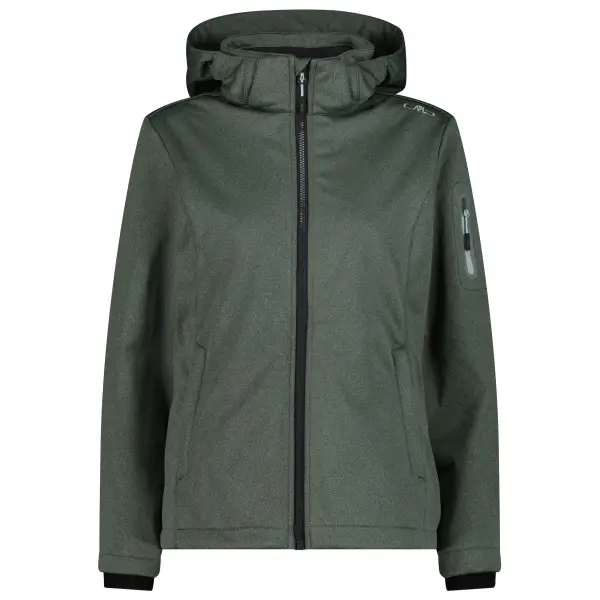 CMP - Women's Jacket Zip Hood Melange Softshell - Softshelljacke Gr 34 oliv