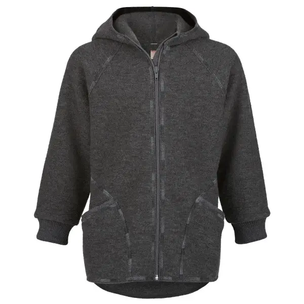 Engel - Baby-Jacke mit Kapuze und Reißverschluß - Wolljacke Gr 74/80 grau