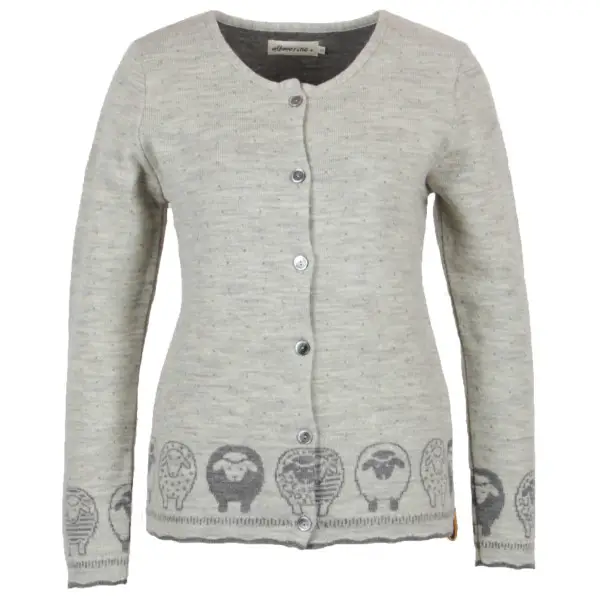 Albmerino - Women's Strickjacke Schäfle - Wolljacke Gr XS grau