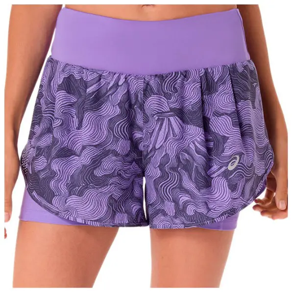 Asics - Women's Road All Over Print 2-N-1 3.5'' Short - Laufshorts Gr XS lila