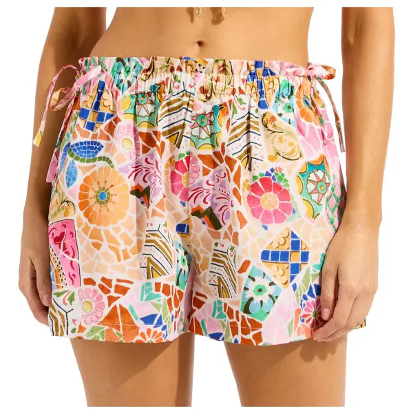 Seafolly - Beach Bohème Side Drawstring Shorts - Shorts Gr S bunt