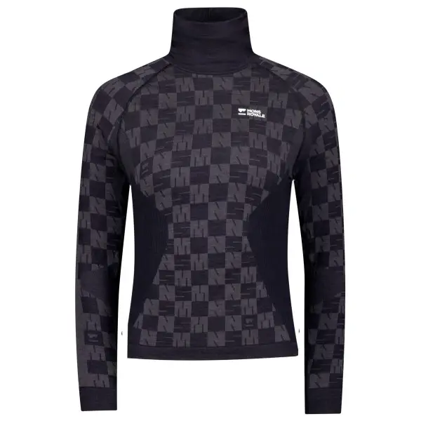 Mons Royale - Women's Ascender Merino Seamless Mock Neck L/S - Merinounterwäsche Gr L blau/grau