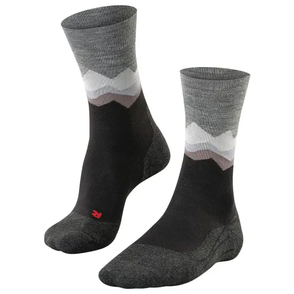Falke - TK2 Crest - Wandersocken Gr 44-45 grau/schwarz
