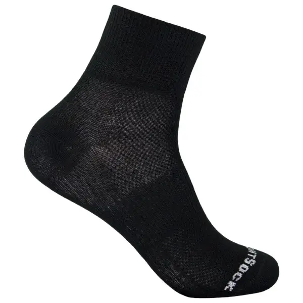 Wrightsock - Coolmesh II Quarter - Wandersocken Gr 41,5-45 schwarz