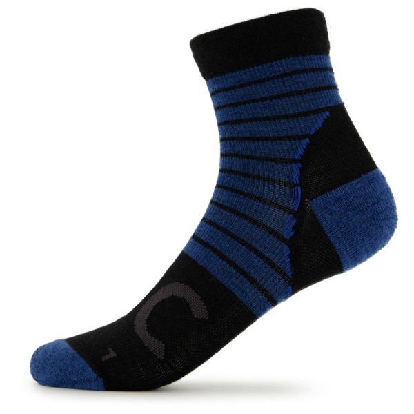 Stoic - Merino MTB Quarter Socks - Radsocken Gr 42-44 blau/schwarz