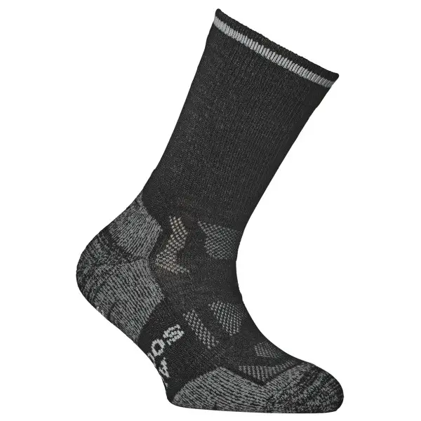 Alpacasocks&Co - Merino Outdoor Kids - Wandersocken Gr 27-30 schwarz/grau