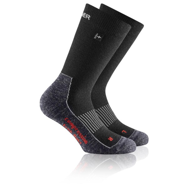 Rohner - Compression Trek Light L/R - Wandersocken Gr 36-38 schwarz