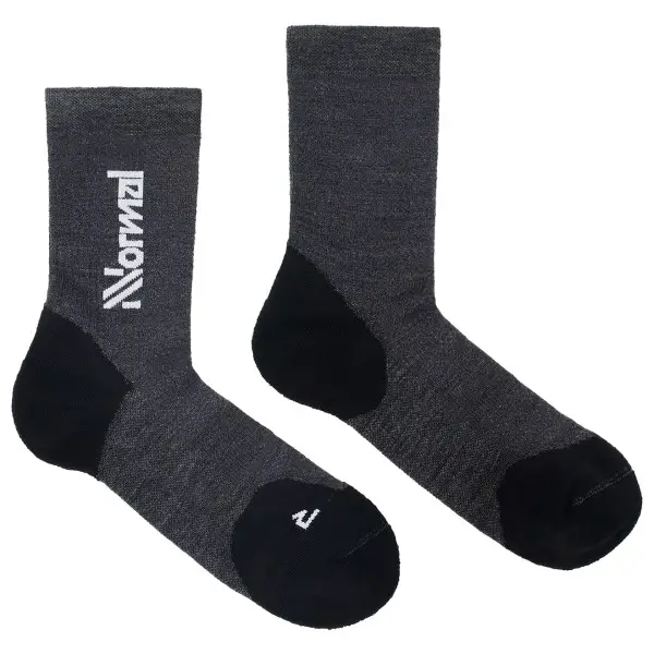 NNormal - Merino Sock 2 - Laufsocken Gr 43-46 grau/schwarz