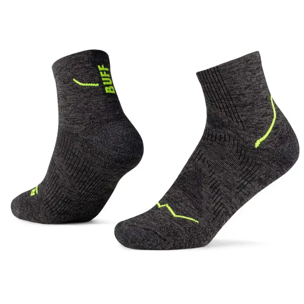 Buff - Dryflx Quarter Sock - Laufsocken Gr 42-44 schwarz/grau