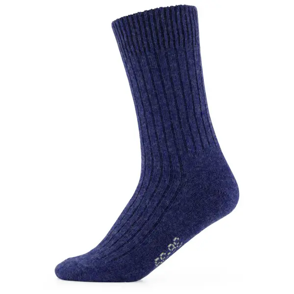 Alpacasocks&Co - Merino Cashmere Ribbed Crew - Multifunktionssocken Gr 36-39 blau