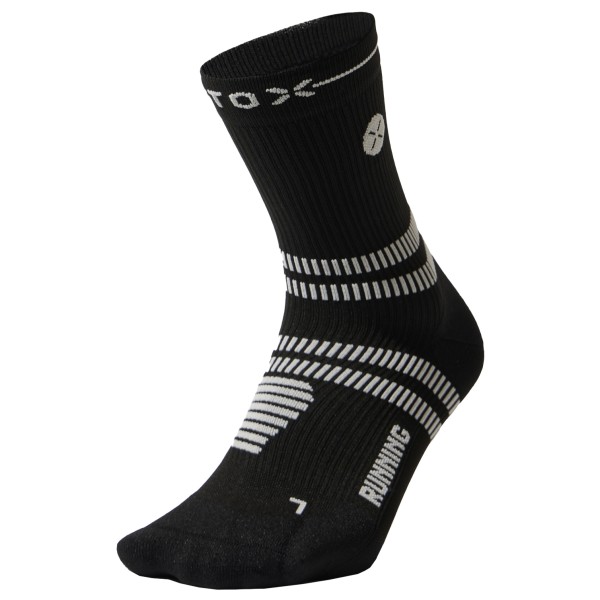 STOX Energy Socks - Running Ankle Socks - Laufsocken Gr 40-43 - Calf: 32-38 cm schwarz