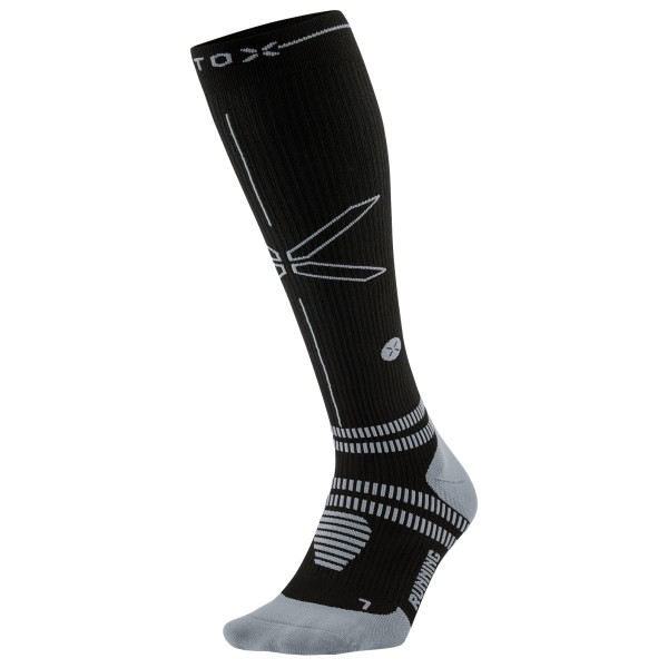 STOX Energy Socks - Running Socks - Laufsocken Gr 40-43 - Calf: 32-38 cm schwarz