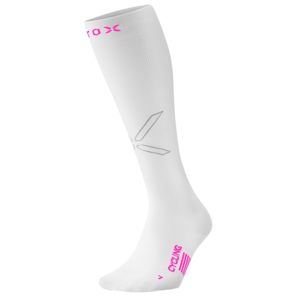 STOX Energy Socks - Women's Cycling Socks - Radsocken Gr 38-40 - Calf: 35-39 cm weiß/grau