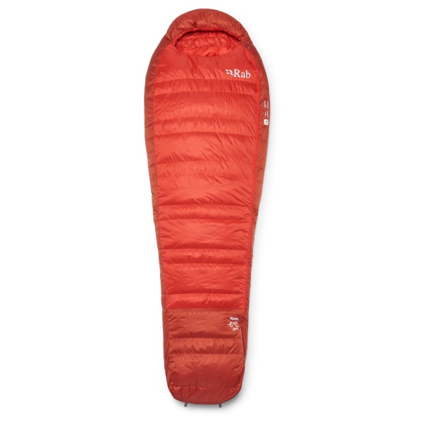 Rab - Alpine -6C / 20F - Daunenschlafsack Gr Regular - Body Size: 185 cm dark horizon /rot