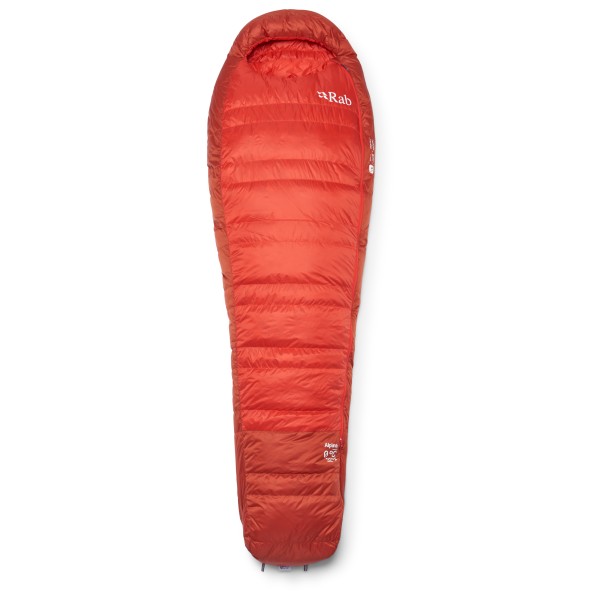 Rab - Alpine 0C / 32F - Daunenschlafsack Gr Regular - Body Size: 185 cm dark horizon /rot