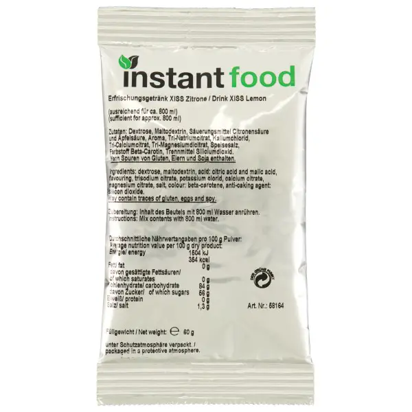 Travellunch - XISS Erfrischungsgetränk Zitrone Gr 20 x 60 g