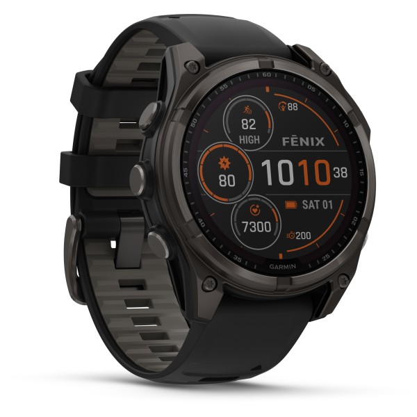 Garmin - Fenix 8 Solar Sapphire - Multifunktionsuhr Gr Ø 51 mm graphit / carbongrau titan dlc