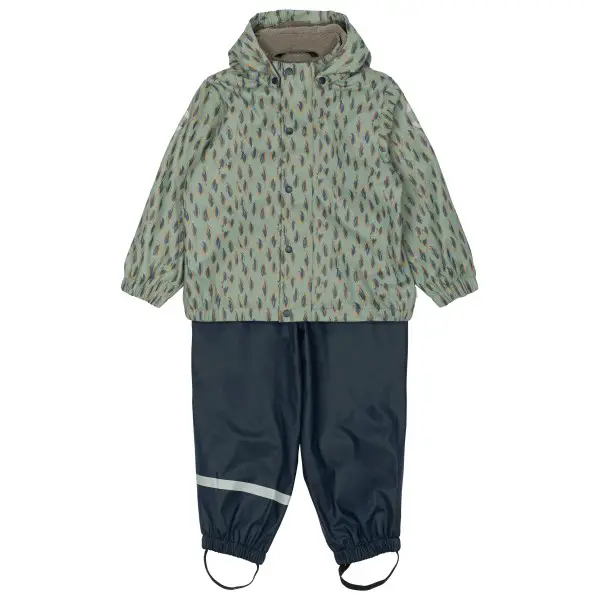 Mikk-Line - Kid's PU Rain Set with Fleece Suspension 104 - Regenset Gr 74 bunt