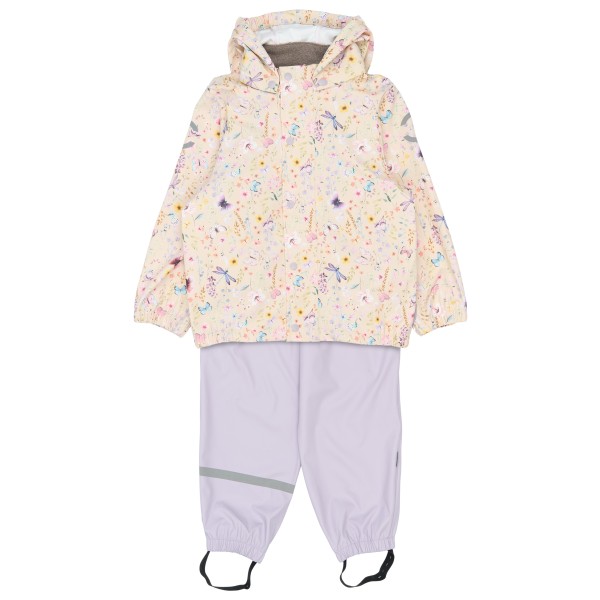 Mikk-Line - Kid's PU Rain Set AOP with Suspenders 104 - Overall Gr 80 weiß