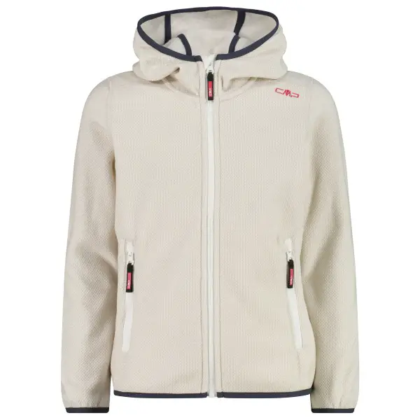 CMP - Girl's Jacket Fix Hood Jacquard Knitted 3H19825 - Fleecejacke Gr 110 beige