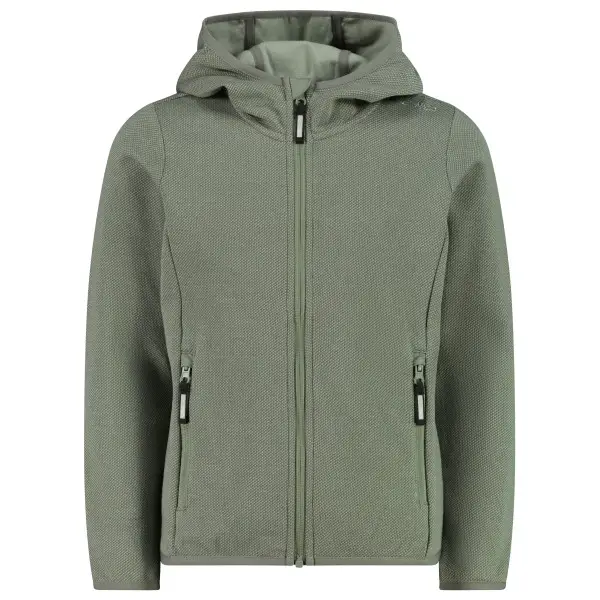 CMP - Girl's Jacket Fix Hood Jacquard Knitted - Fleecejacke Gr 116 oliv