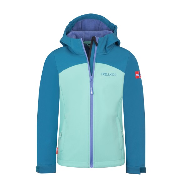 Trollkids - Girl's Kristiansand Jacket XT - Softshelljacke Gr 98 blau/türkis