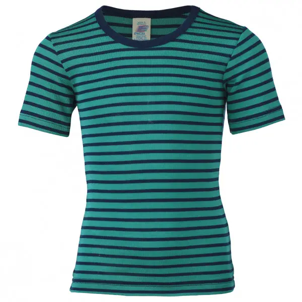 Engel - Kinder Unterhemd S/S - Merinounterwäsche Gr 176 türkis/blau